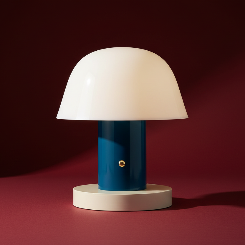 Contemporary mushroom setago dimmable table lamp