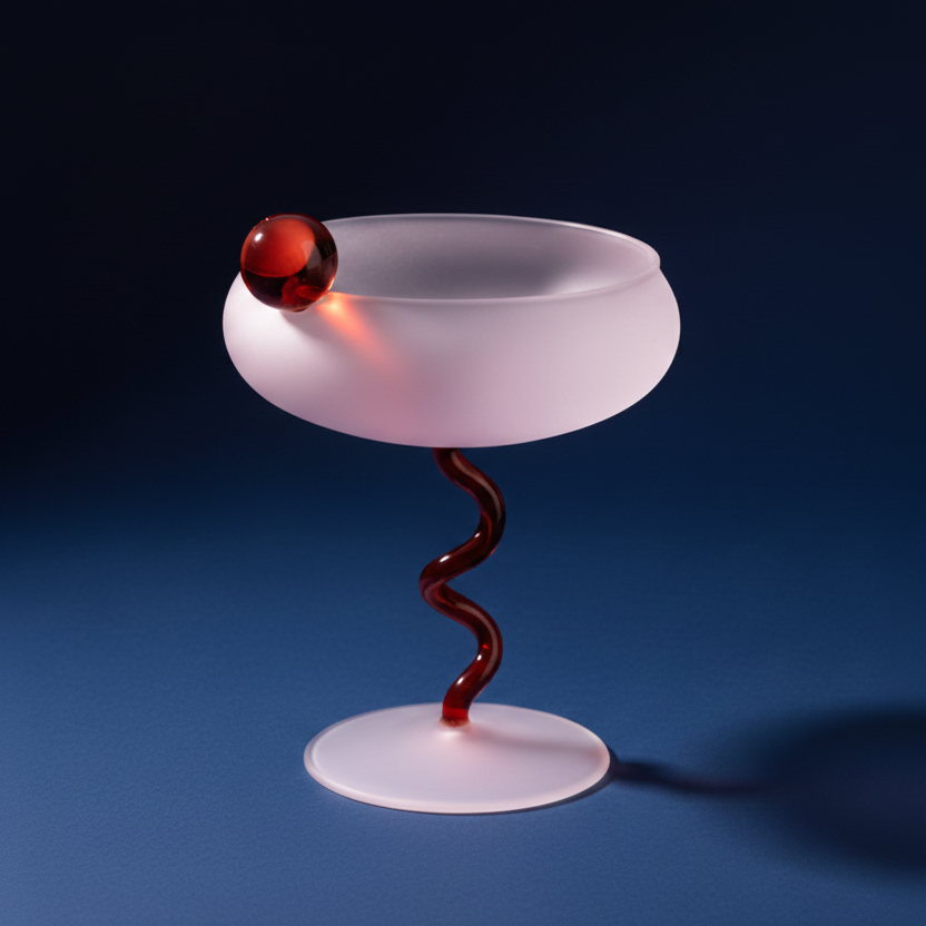 Hand blown organic colorful coupe glasses
