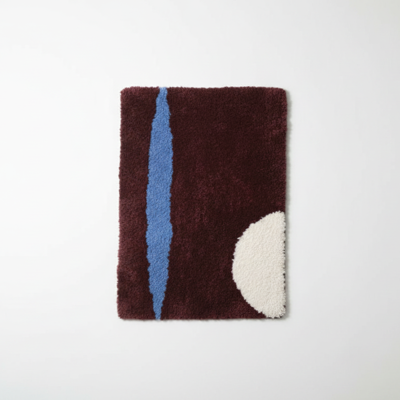 Contemporary abstract ultra soft bath rug