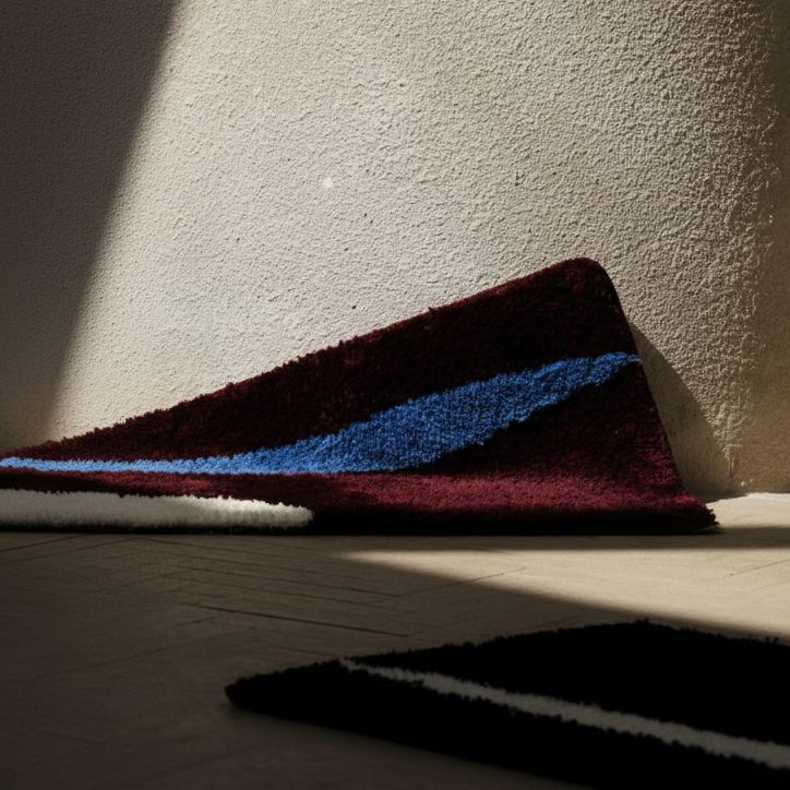 Contemporary abstract ultra soft bath rug