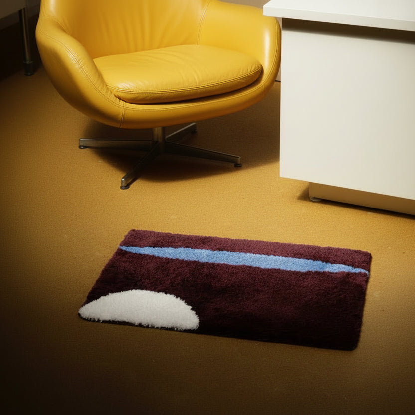 Contemporary abstract ultra soft bath rug